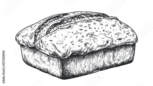 Fresh Loaf of Bread Isolated on White Background for Bakery Concept