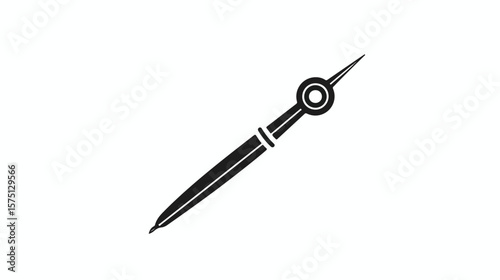 Needle Black and White Flat Vector Icon Design