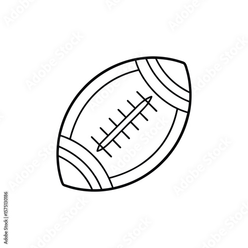 Simple football outline graphic isolated on white background