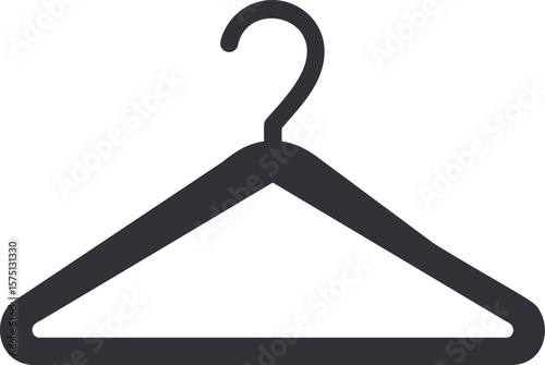 Black clothing hanger with a hook