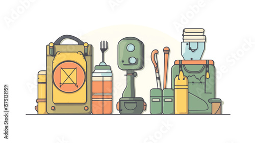 Professional Orienteering Equipment Isolated Icon Vector Illustration