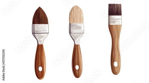 Professional Flat Vector Paint Brush Design on White Background