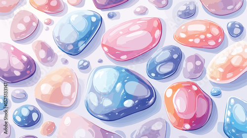 Smooth Stones and Pebbles Pattern Vector Background