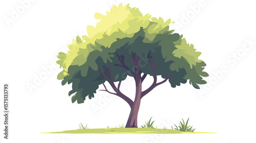Lush Green Foliage of Perfect Tree with Nice Sky