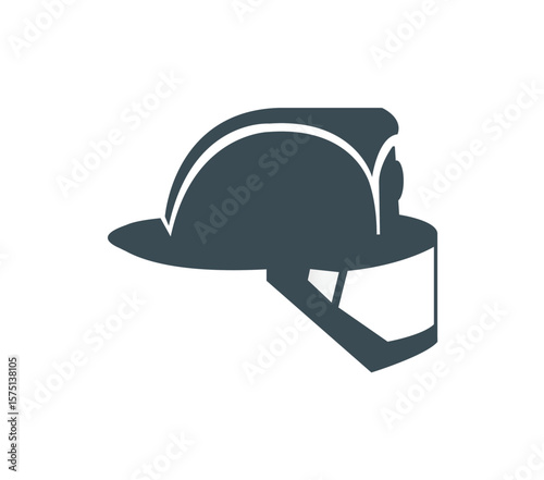 A simplified illustration of a firefighter's helmet with a face shield.