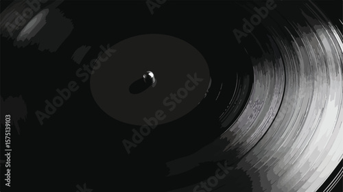 Vintage Vinyl Record Playing on Turntable Player