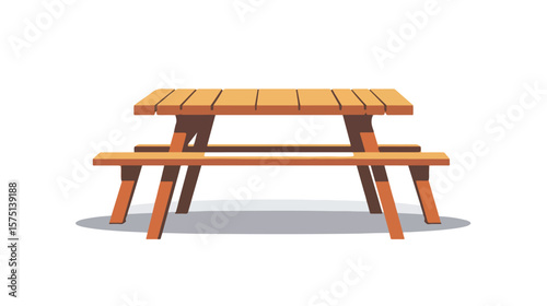 Modern Picnic Table and Bench Vector Art for Outdoor Design