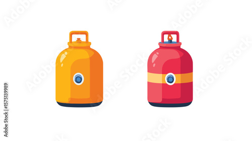 Propane Gas Cylinder Flat Vector Icon Design