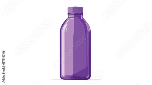 Vibrant Purple Water Bottle Isolated on White Background