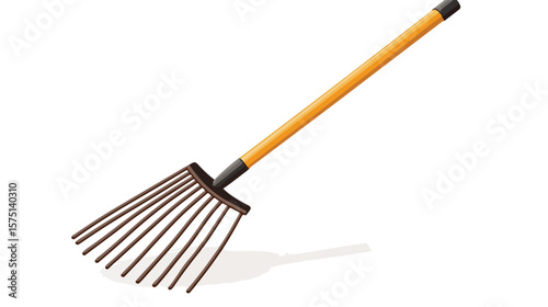 Professional Rake Vector Isolated on White Background for Gardening