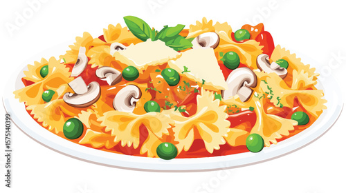 Delicious Italian Farfalle Pasta Ready to be Served