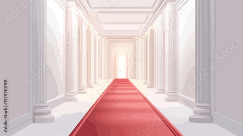 Elegant Red Carpet Illumination Composition Vector Design