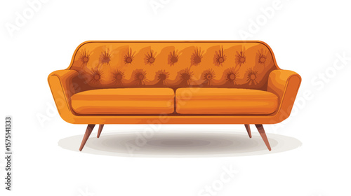 Cozy Retro Orange Sofa Design for Interior Decor