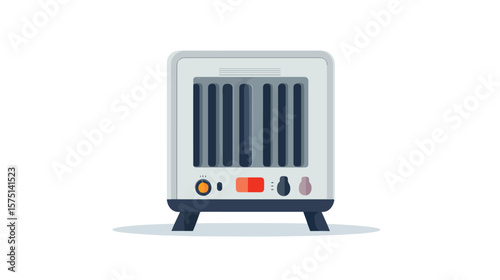 Modern Room Heater Flat Vector Design on White Background