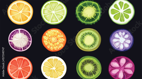 Isolated Realistic Cartoon Ripe Vegetables Collection on White Background