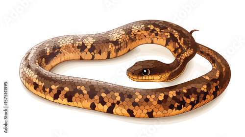 Elegant Smooth Snake with Unique Winding Body Design