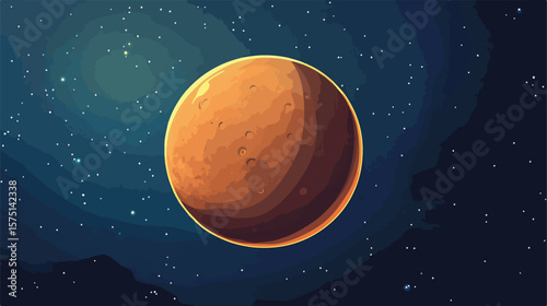 Mars Planet Solar System Vector Illustration