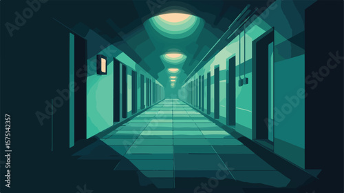 Solitude and Mystery in Spooky Underground Corridor