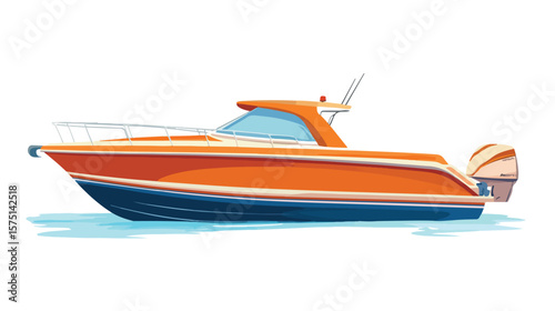 Speed Boat Vector Illustration for Water Sports Enthusiasts