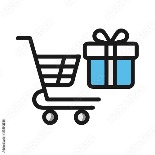 Gift boxes and shopping carts for online shopping concepts. Shipping and delivery. Free shipping. Sale.