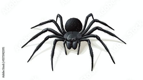 Detailed Spider Vector Isolated on White Background for Designs