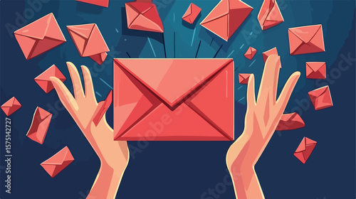 Stop Spam Mail Flat Vector Illustration for Security Concepts