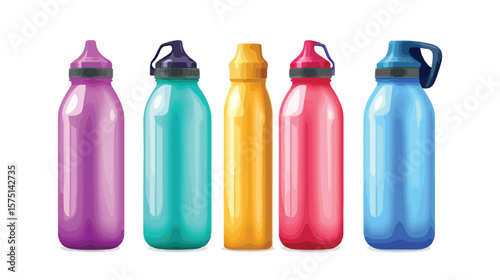 Professional Sport Sipper Bottles for Water Isolated on White