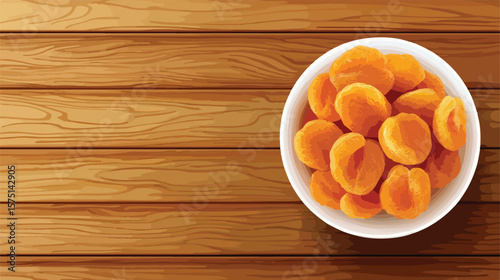 Nutritious Dried Apricots in White Bowl - Top View