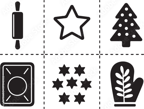 Christmas Baking Elements Icons