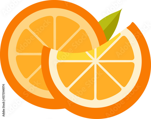 Photo‑masked orange slices, vitamin C food vector with white background.
