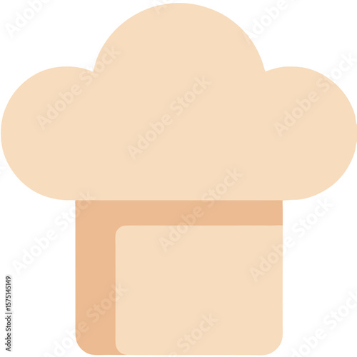 Simple illustration of a chef's hat, representing culinary expertise and cooking.