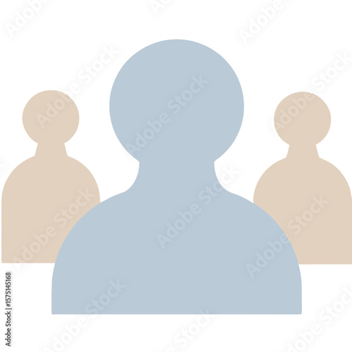 Simple illustration of three stylized human figures, representing a group.