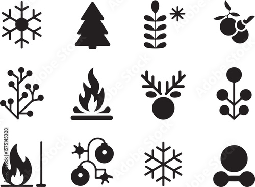 Christmas and Winter Elements Icons