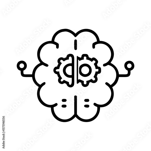 An artistic digital representation of the human brain intertwined with machinery, symbolizes the fusion of intelligence and technology.