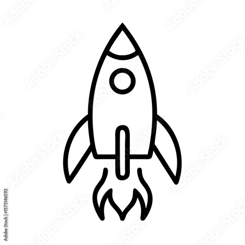 An emblematic monochrome rocket, soaring with determination, embodies the essence of innovation, exploration, and ambition.