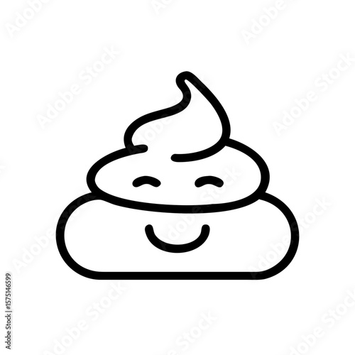 A whimsical cartoon depiction of a smiling poop, showcasing a cheerful expression.