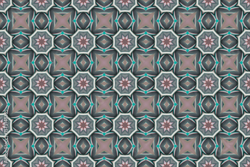 Seamless Symmetric Template Shape Digital Wallpaper Visual Art Cloth Fashion Endless Luxury Graphic Background Texture Interior Geometric Tile Textile Decoration Fabric Perspective Design Pattern.