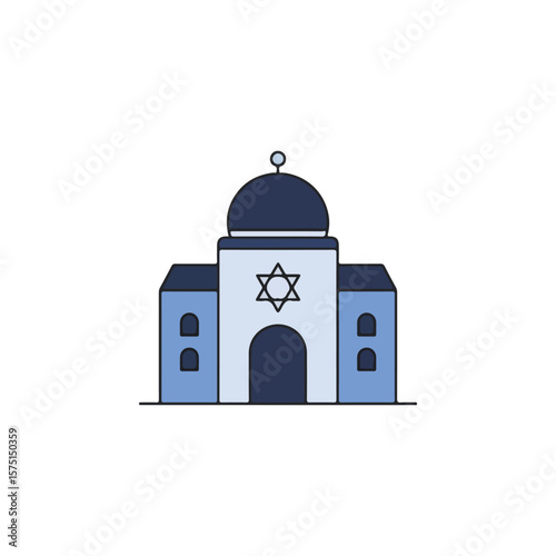 Synagogue icon – Rosh Hashanah flat Vector illustration