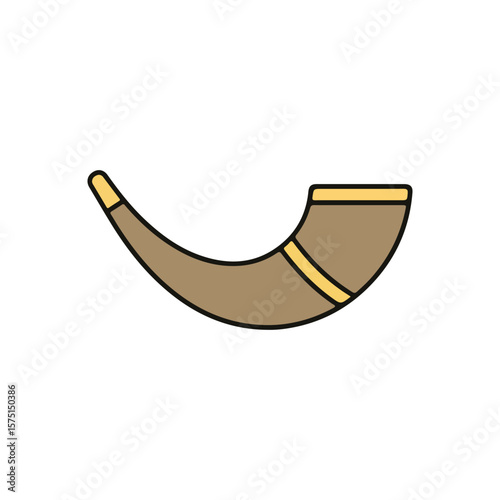 Shofar icon – Rosh Hashanah flat Vector illustration