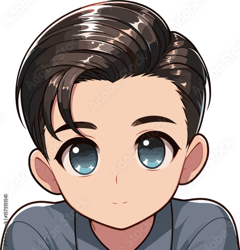 七三分けのイケメンのイラスト