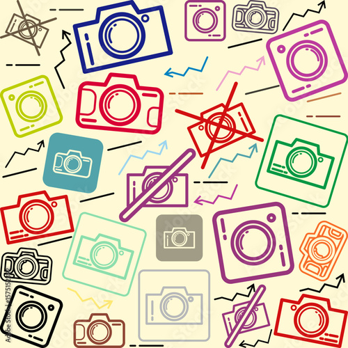 seamless pattern with retro icons