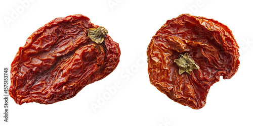 Dried Tomatoes on White Background for Culinary Applications