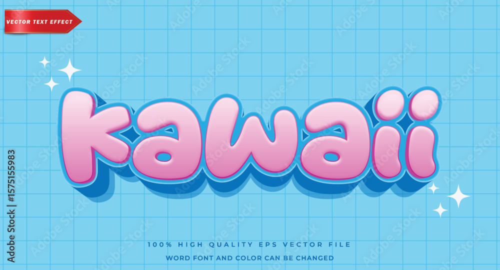 Foto Kawaii text effect