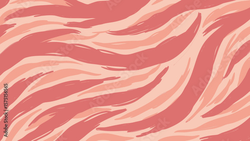 Abstract vector illustration of red and pink brushstroke waves on a white canvas