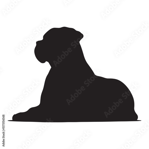 A black silhouette of a Cane Corso vector