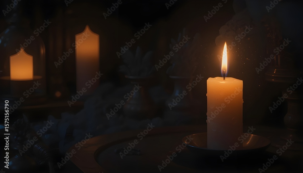 Candle burning in the dark Candle burning in the dark