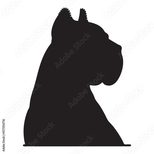 A black silhouette of a Cane Corso vector