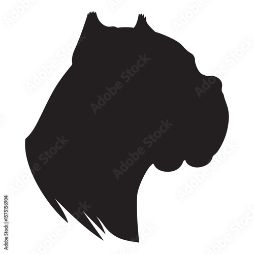A black silhouette of a Cane Corso vector