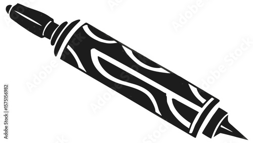 Detailed ink pen illustration with transparency for versatile graphic design purposes