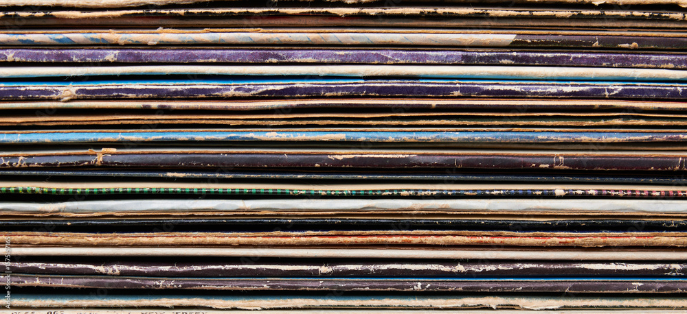 Stack of vinyl record envelope Stack of vinyl record envelope